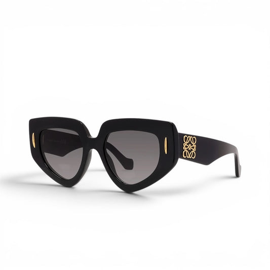 Loewe Occhiali da Sole Cat-Eye Neri con Anagram Oro