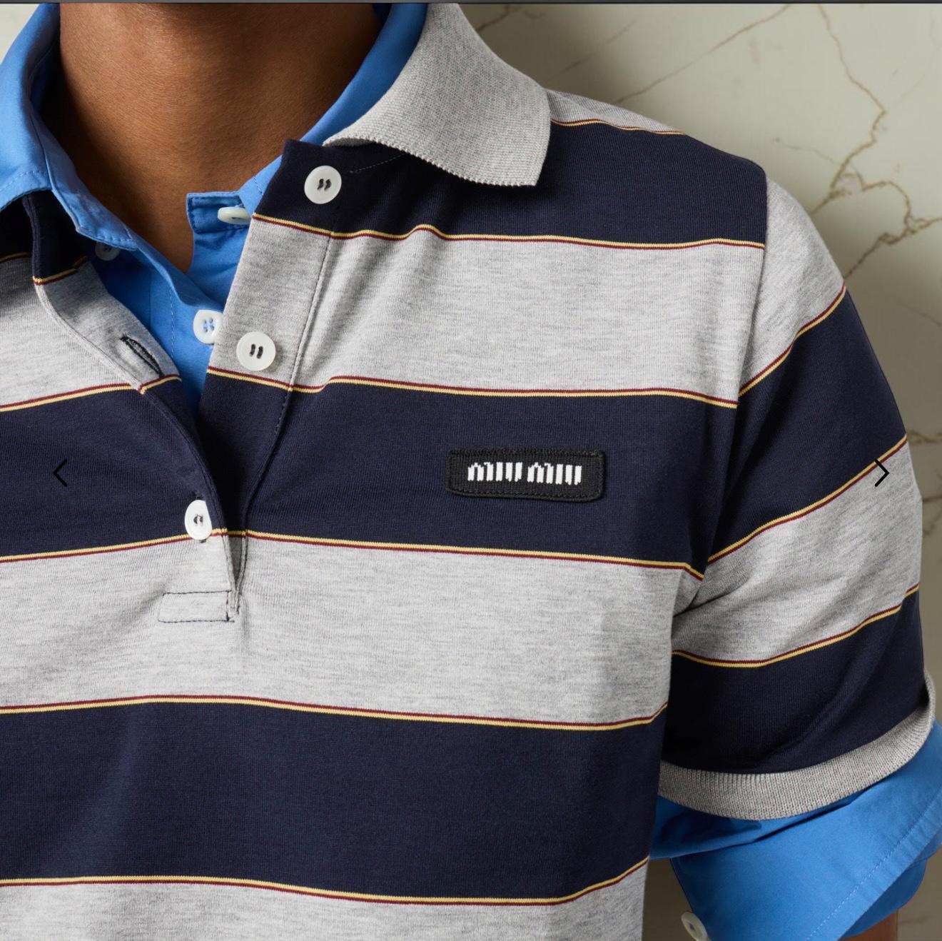 Miu Miu T shirt Grigio e Blu