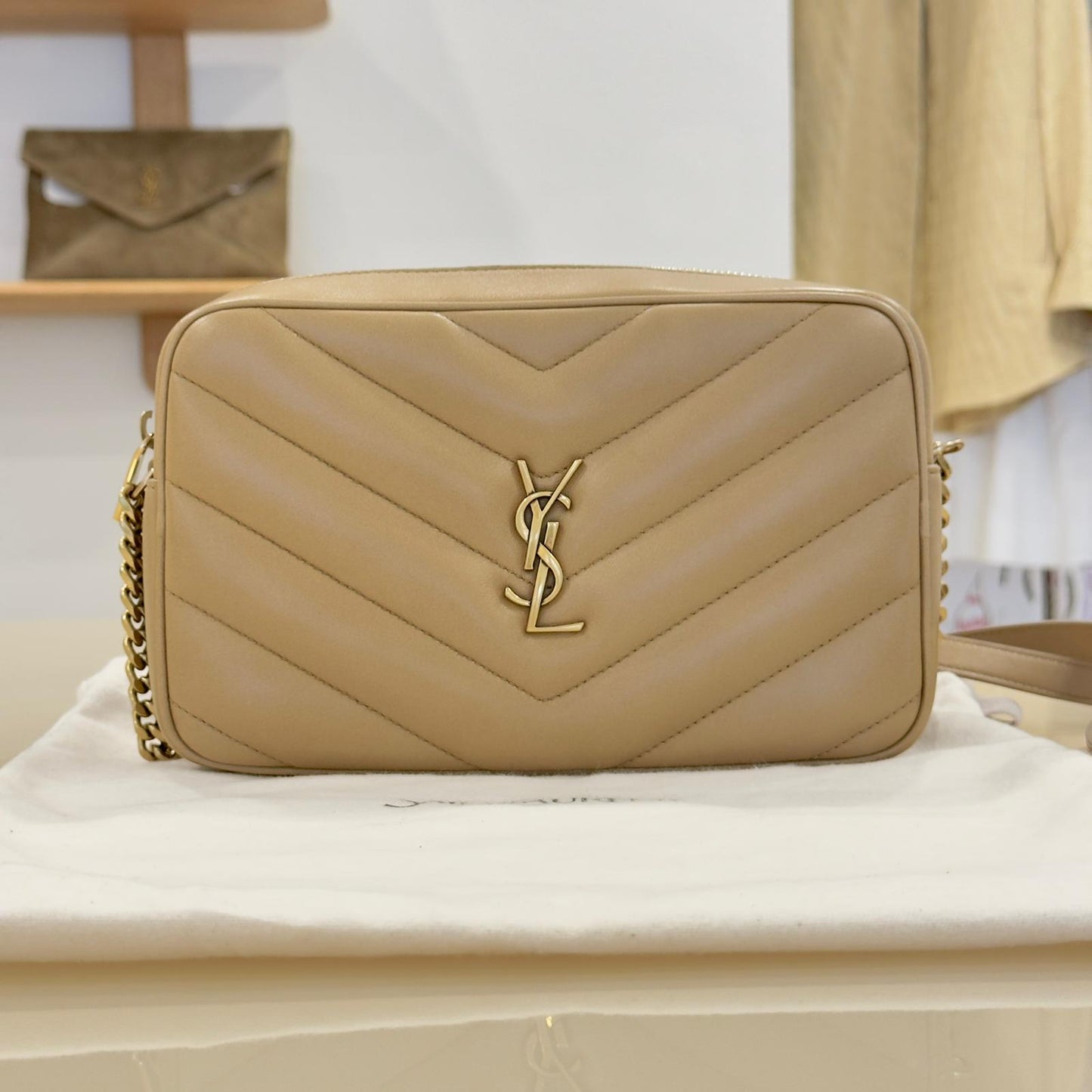 Saint Laurent Camera Bag Lou Lou beige