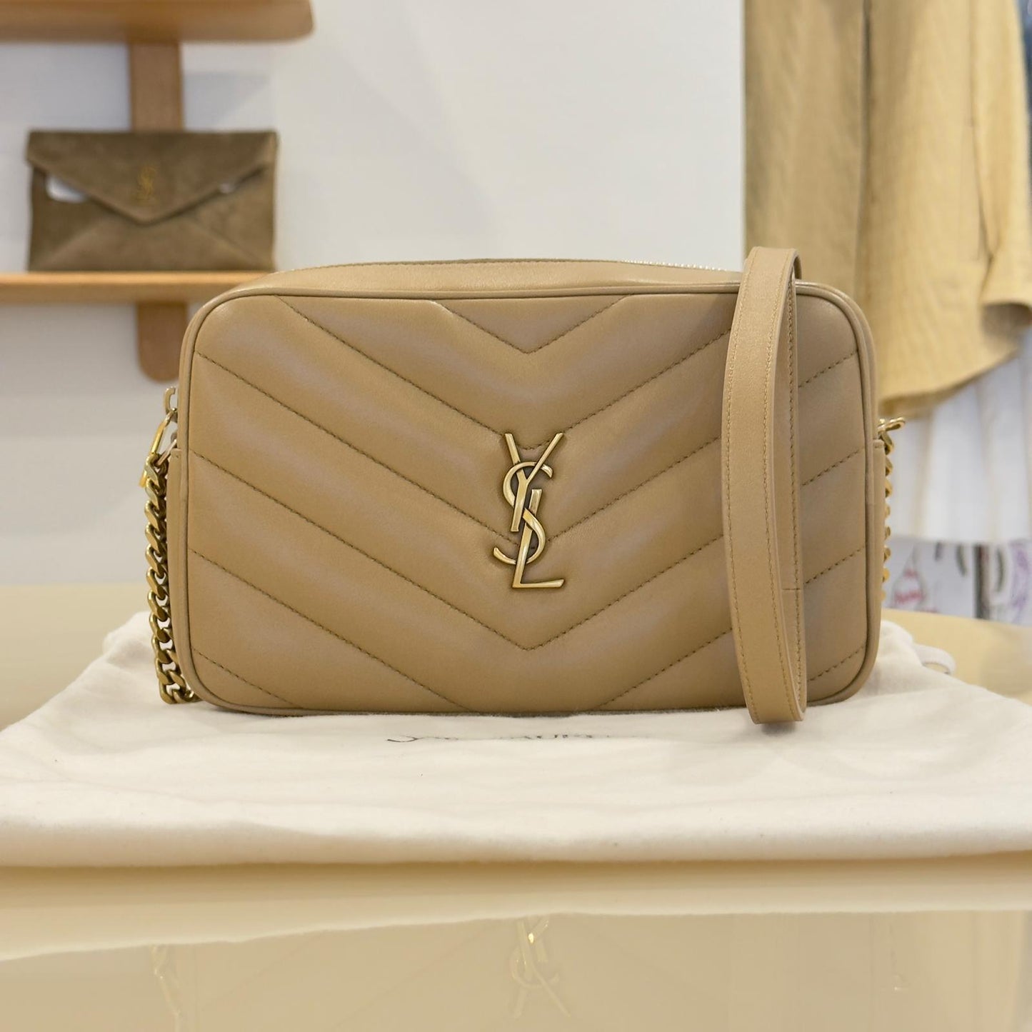 Saint Laurent Camera Bag Lou Lou beige