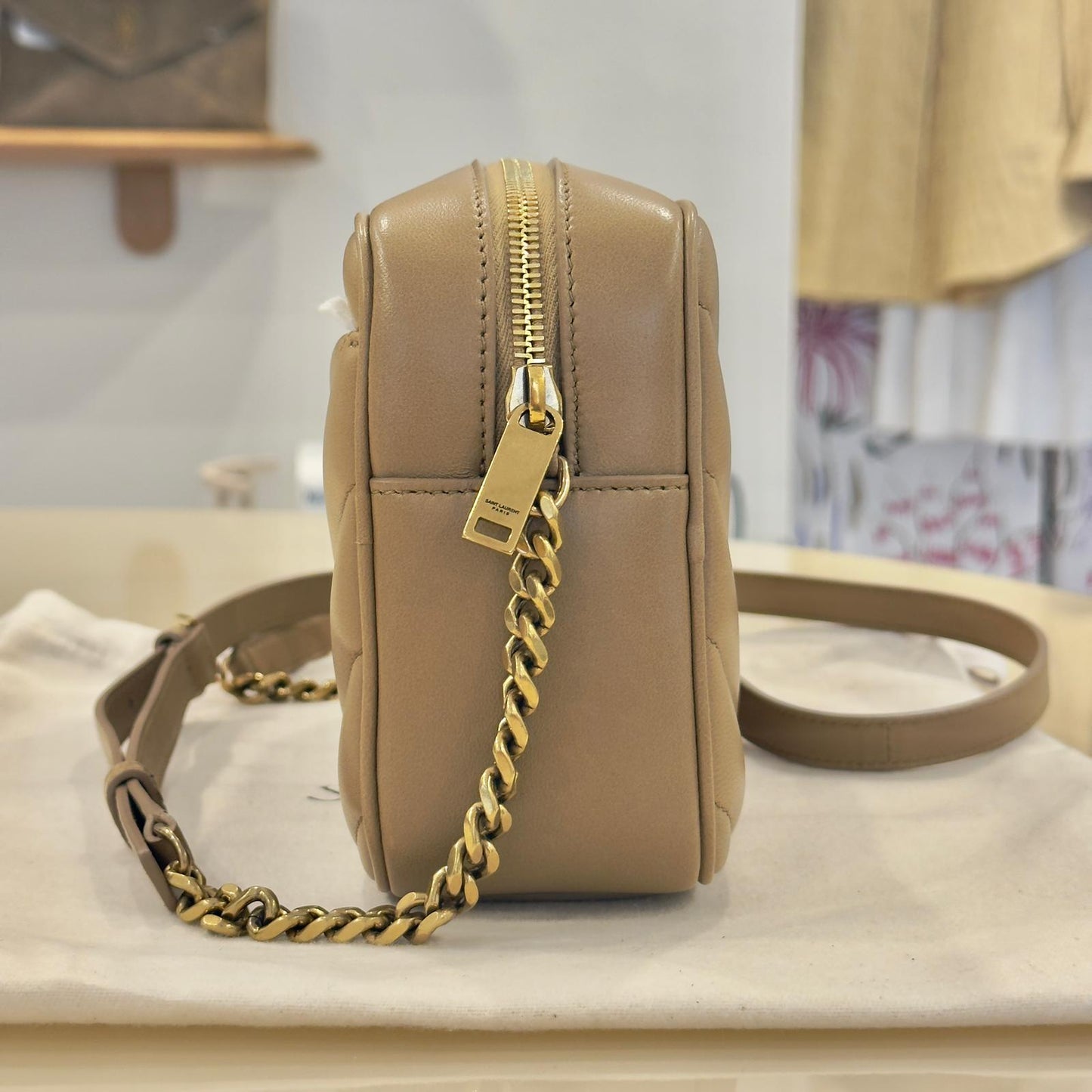 Saint Laurent Camera Bag Lou Lou beige