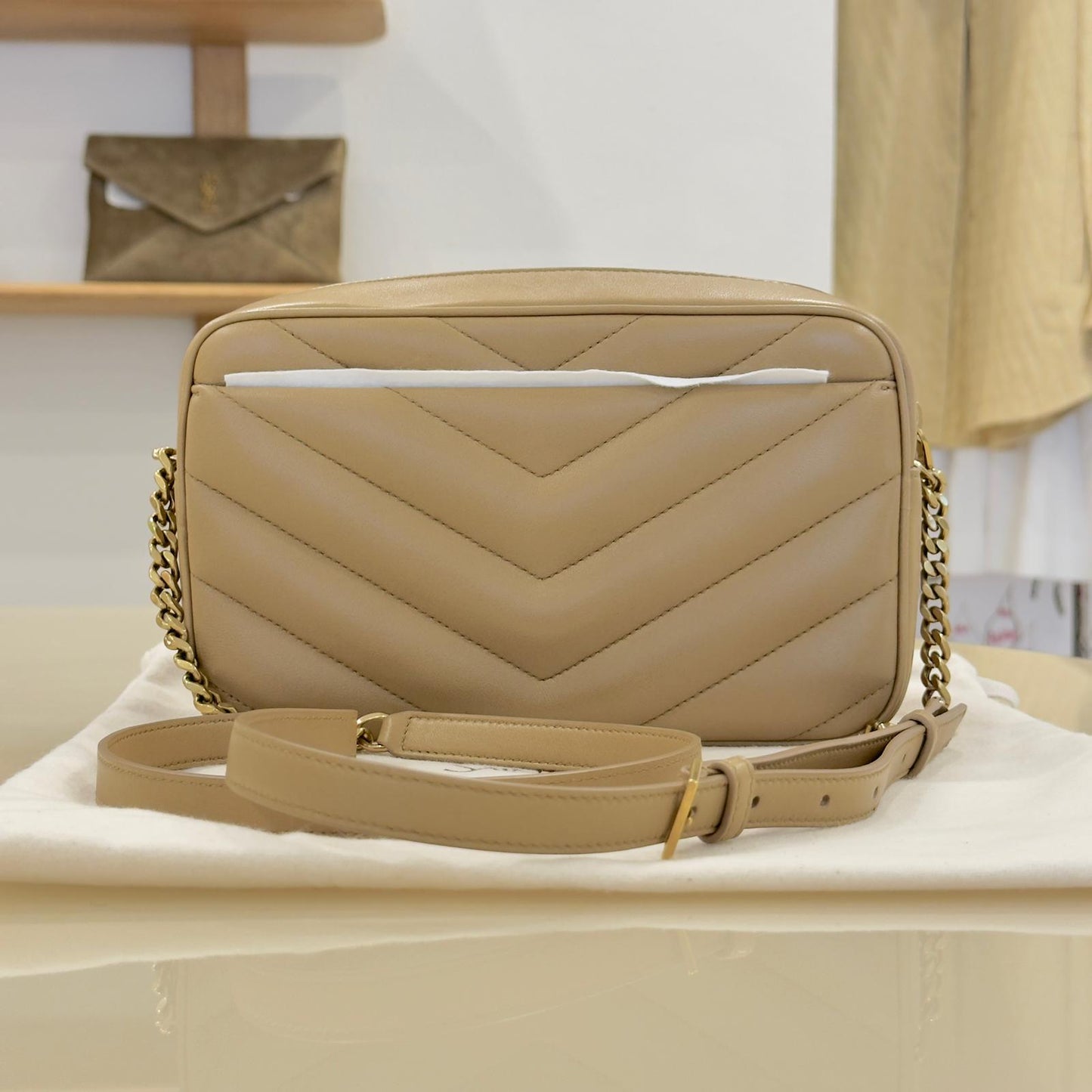 Saint Laurent Camera Bag Lou Lou beige