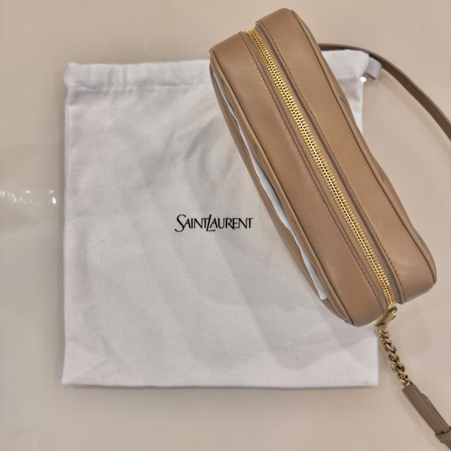 Saint Laurent Camera Bag Lou Lou beige