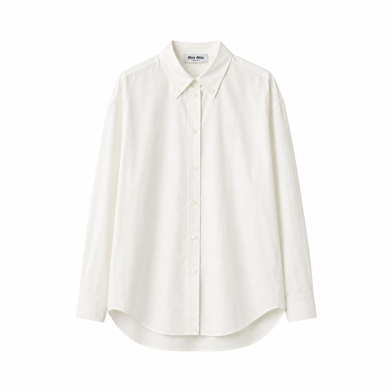 Miu Miu camicia Bianca con logo ricamato