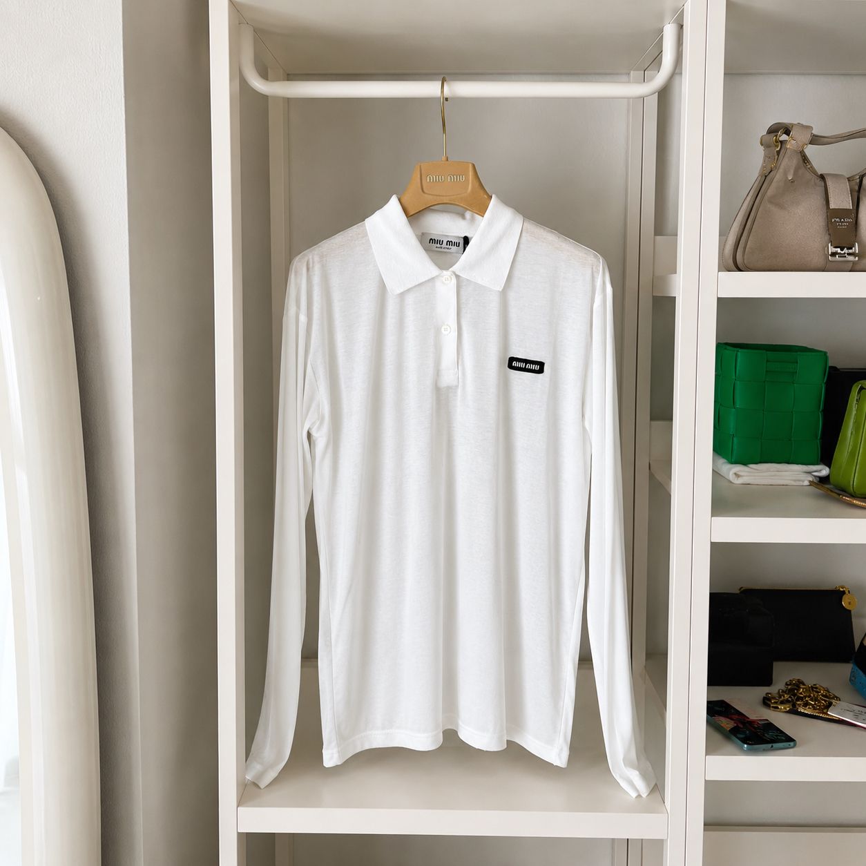 Miu Miu polo a maniche lunghe con logo