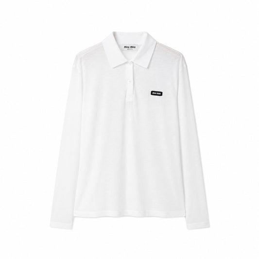 Miu Miu polo a maniche lunghe con logo