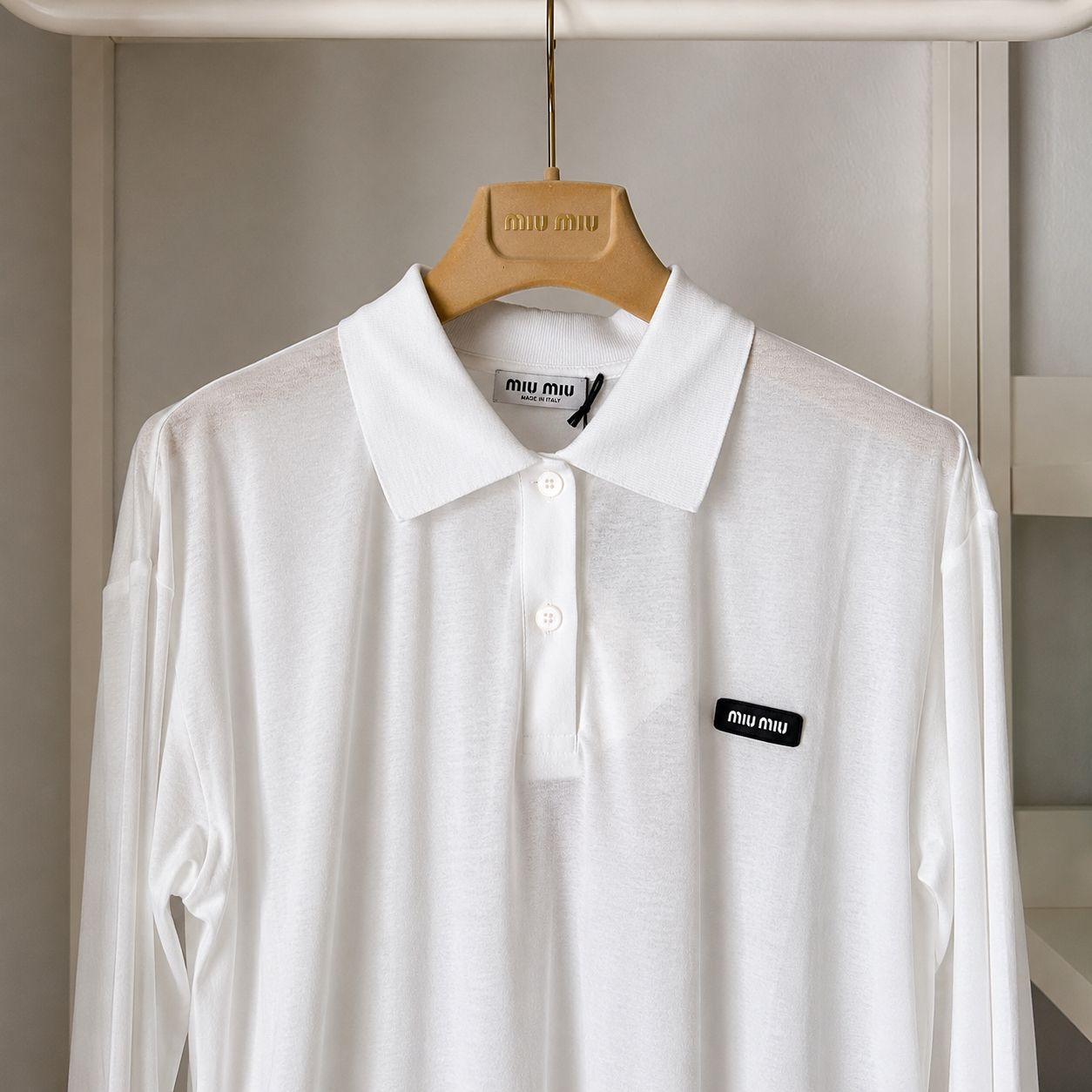 Miu Miu polo a maniche lunghe con logo