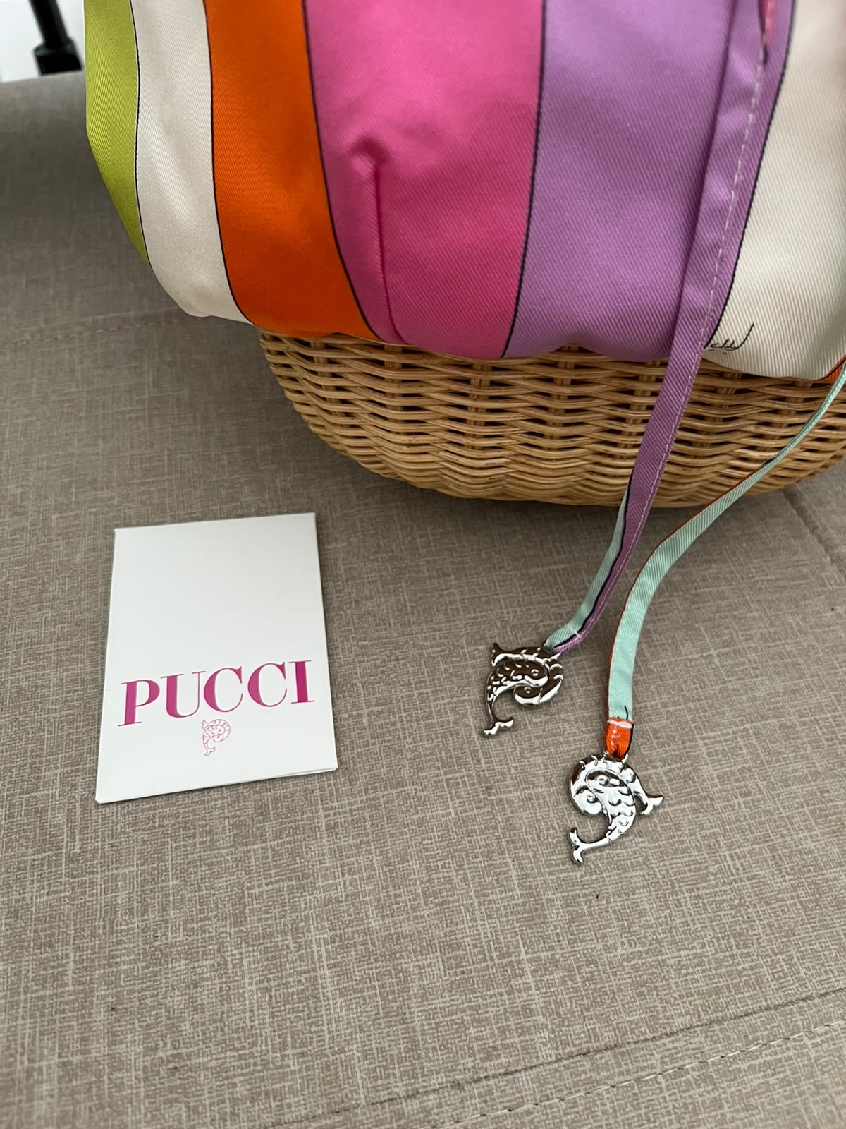 Pucci Borsa Bucket in vimini e tessuto