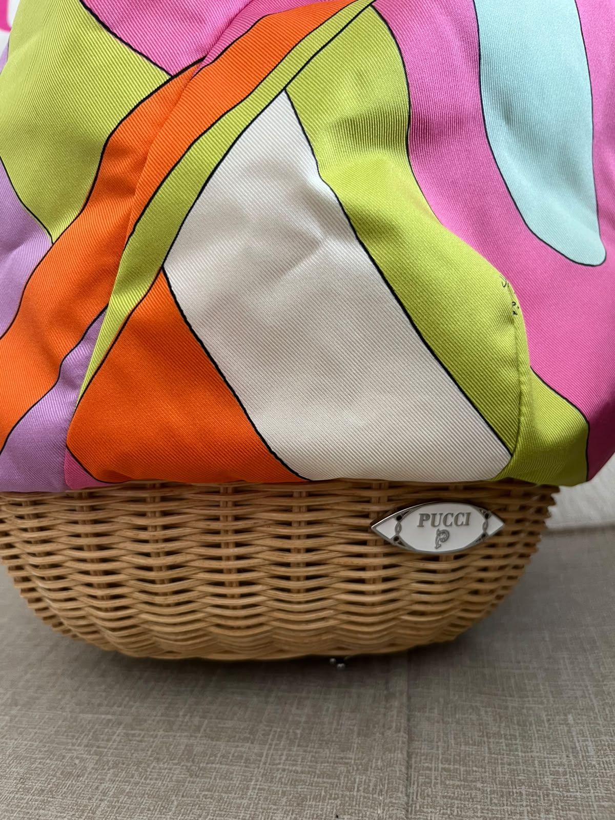 Pucci Borsa Bucket in vimini e tessuto