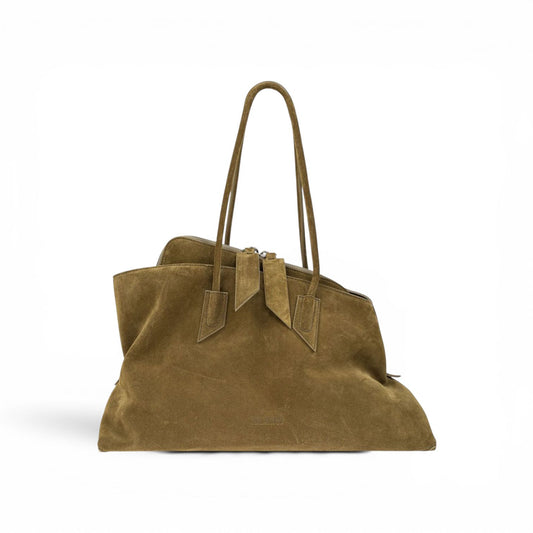 The Attico La Passeggiata in pelle scamosciata Beige Large