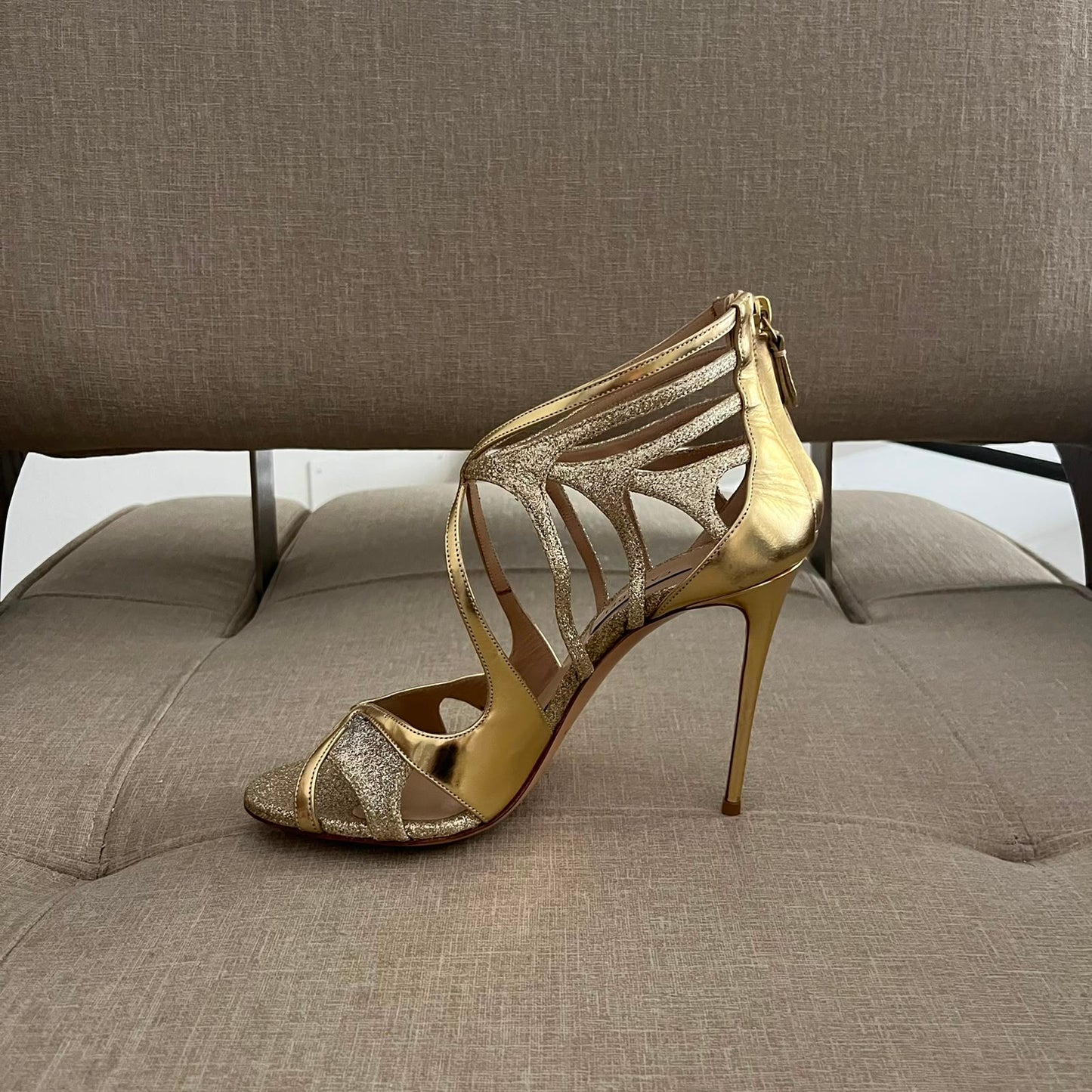 Casadei sandali con tacco a spillo color oro