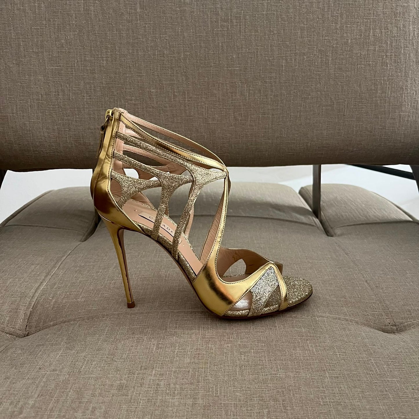 Casadei sandali con tacco a spillo color oro