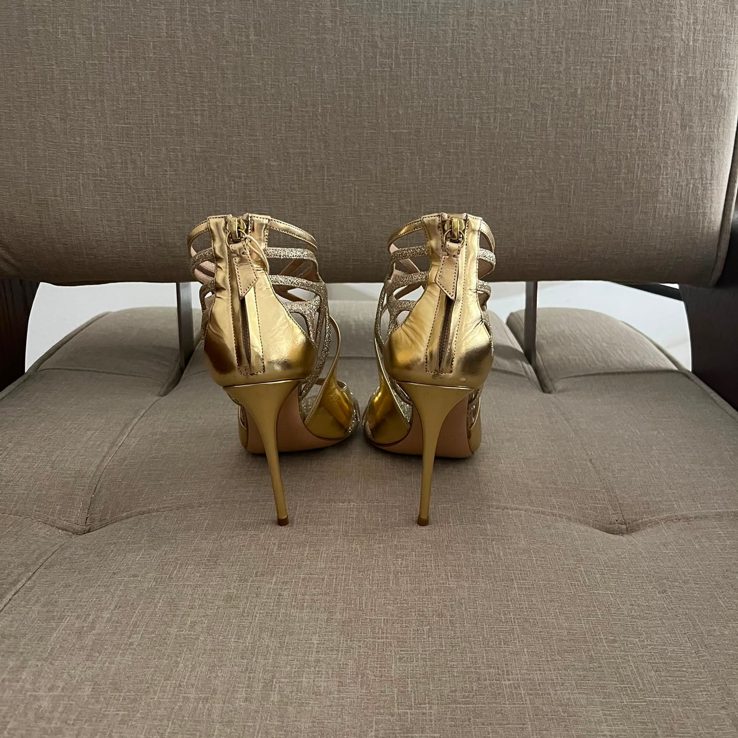 Casadei sandali con tacco a spillo color oro