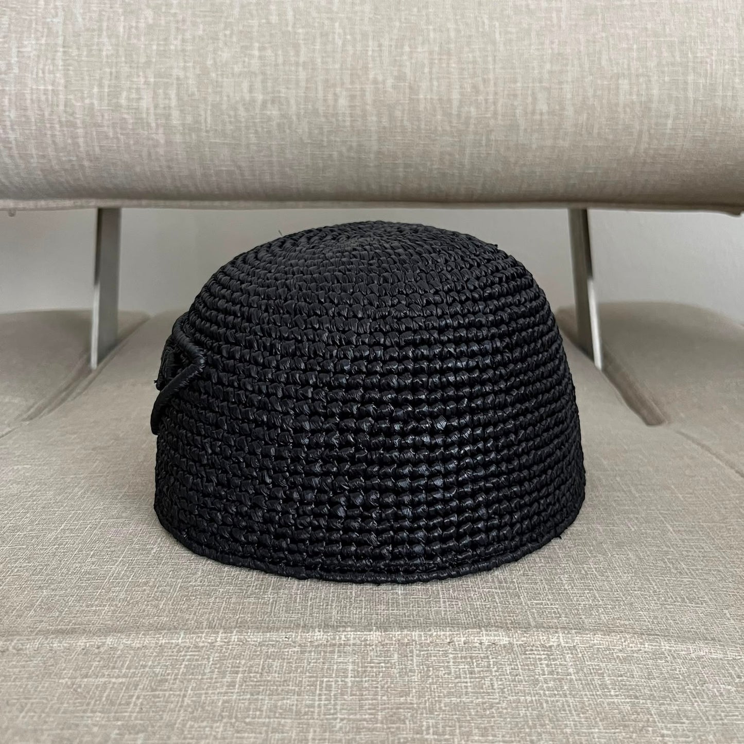 Prada cappello in rafia nero