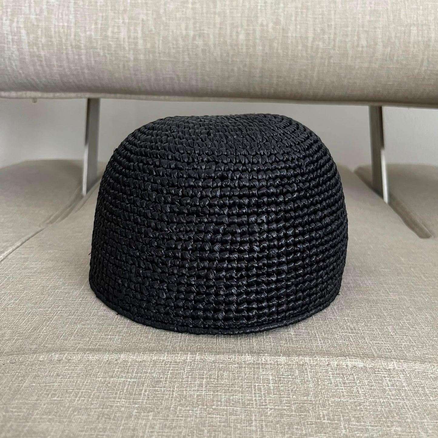 Prada cappello in rafia nero