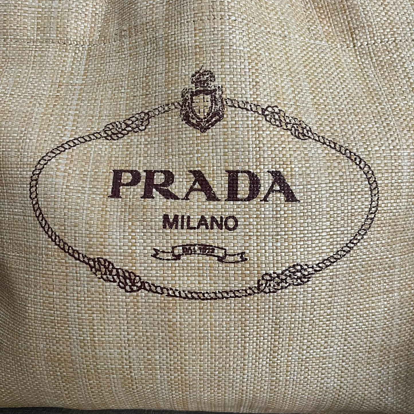 Prada Large Tote in rafia