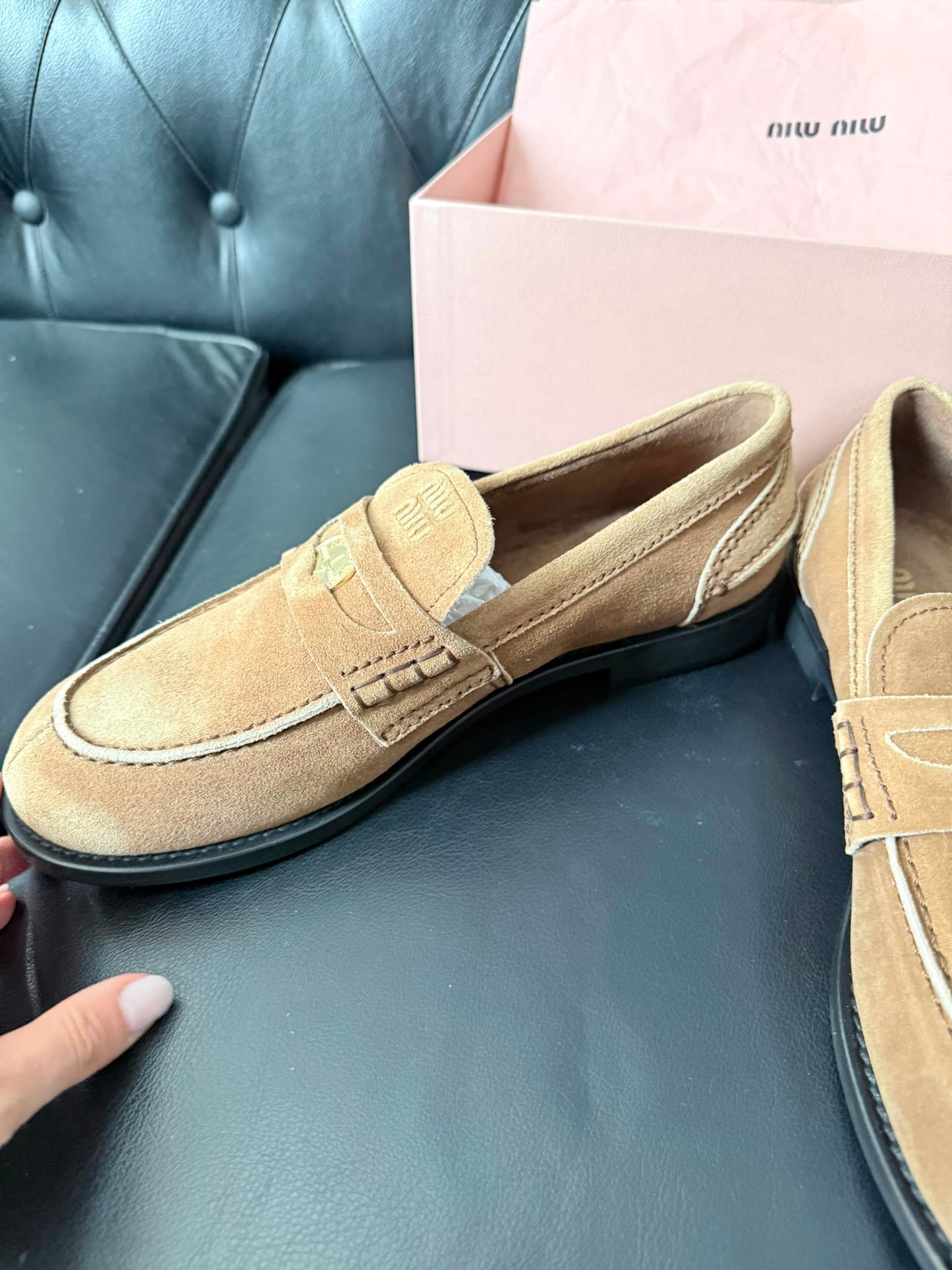 Miu Miu mocassini in pelle scamosciata
