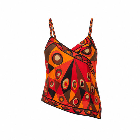 Pucci top con spalline rosso e arancione