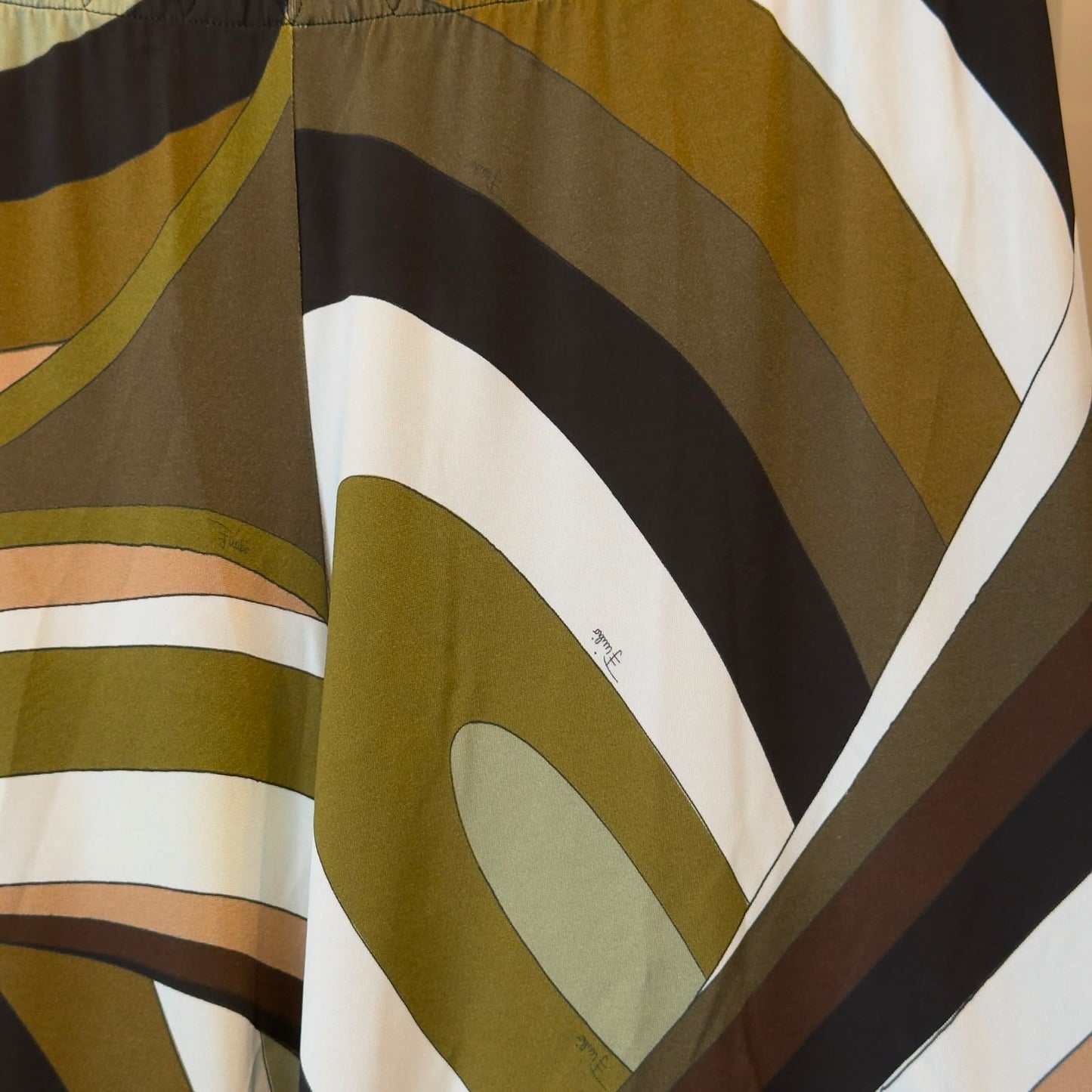Pucci pantalone palazzo marrone e verde oliva
