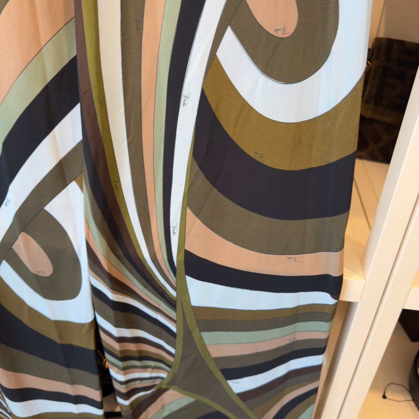 Pucci pantalone palazzo marrone e verde oliva
