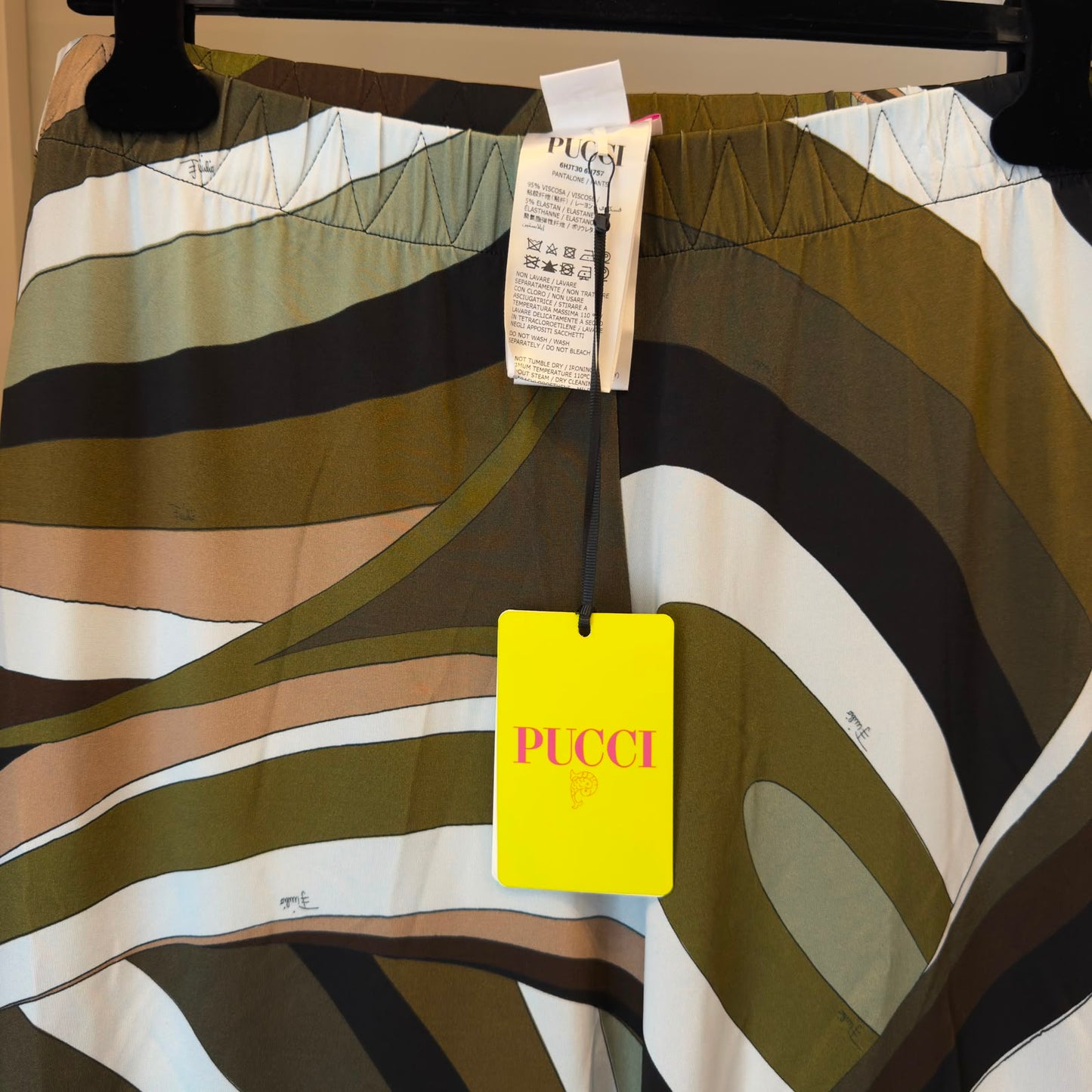 Pucci pantalone palazzo marrone e verde oliva