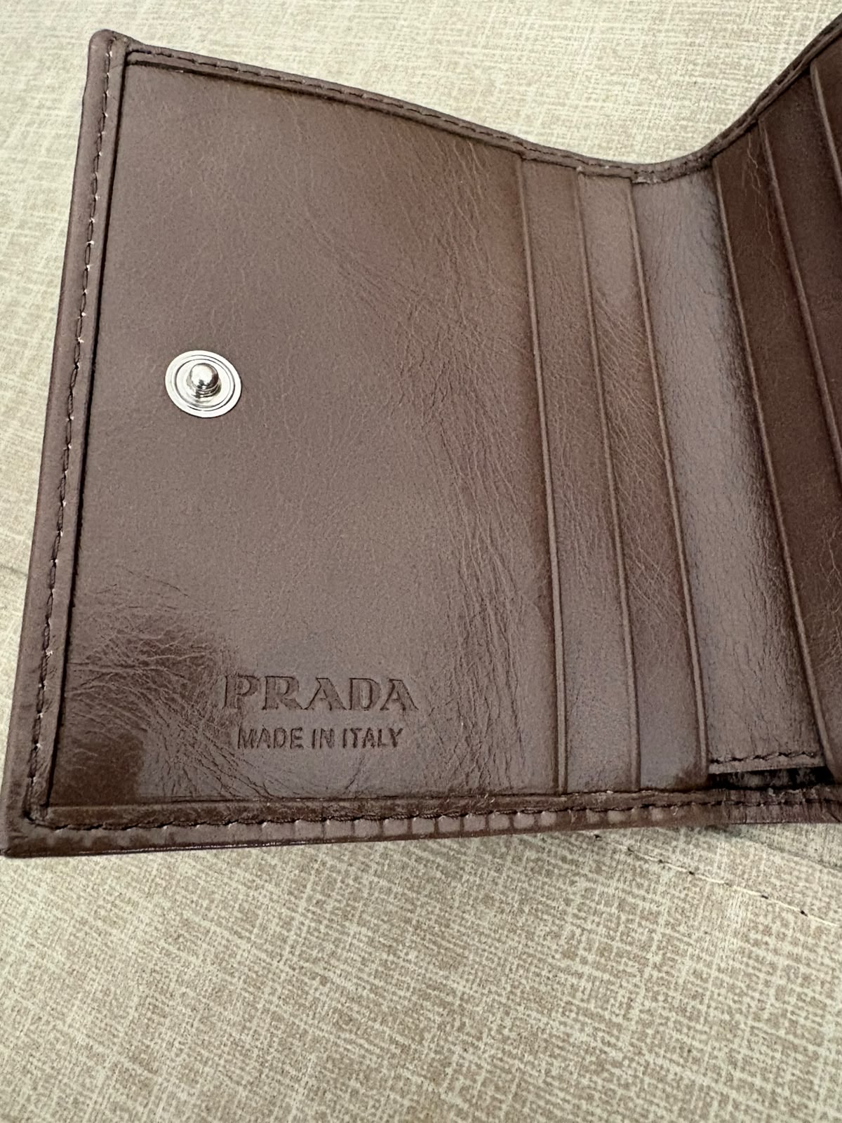 Prada portafogli in pelle - argilla