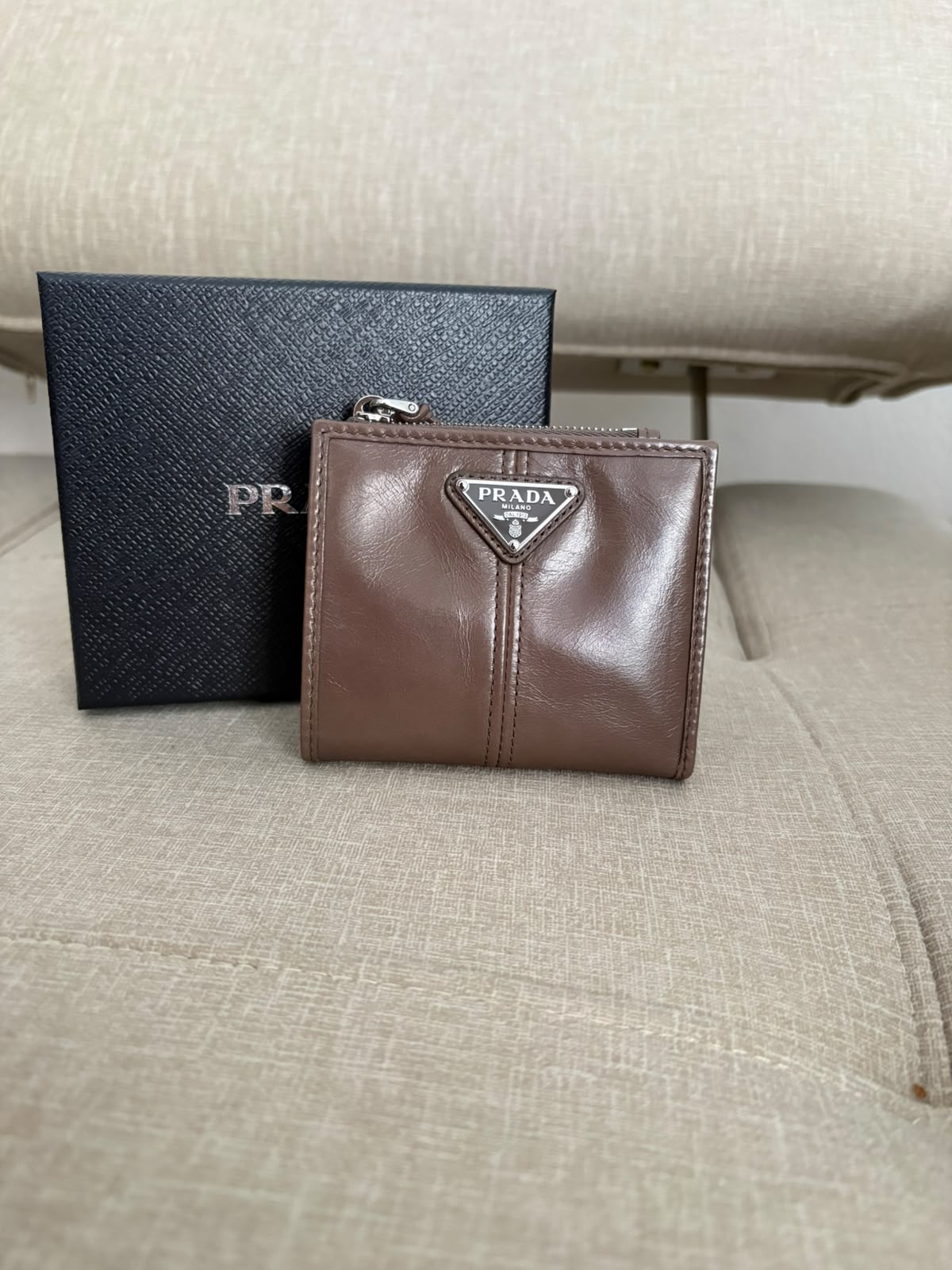 Prada portafogli in pelle - argilla