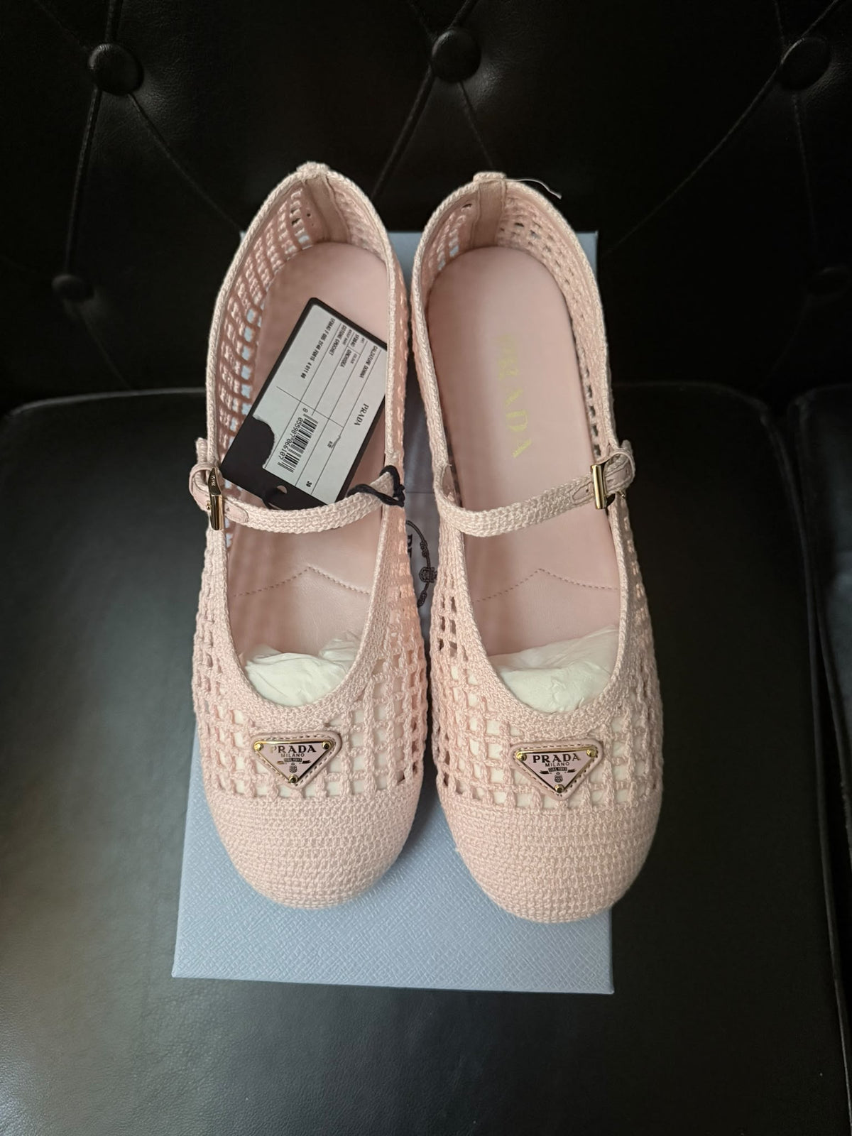 Prada ballerine rosa in crochet