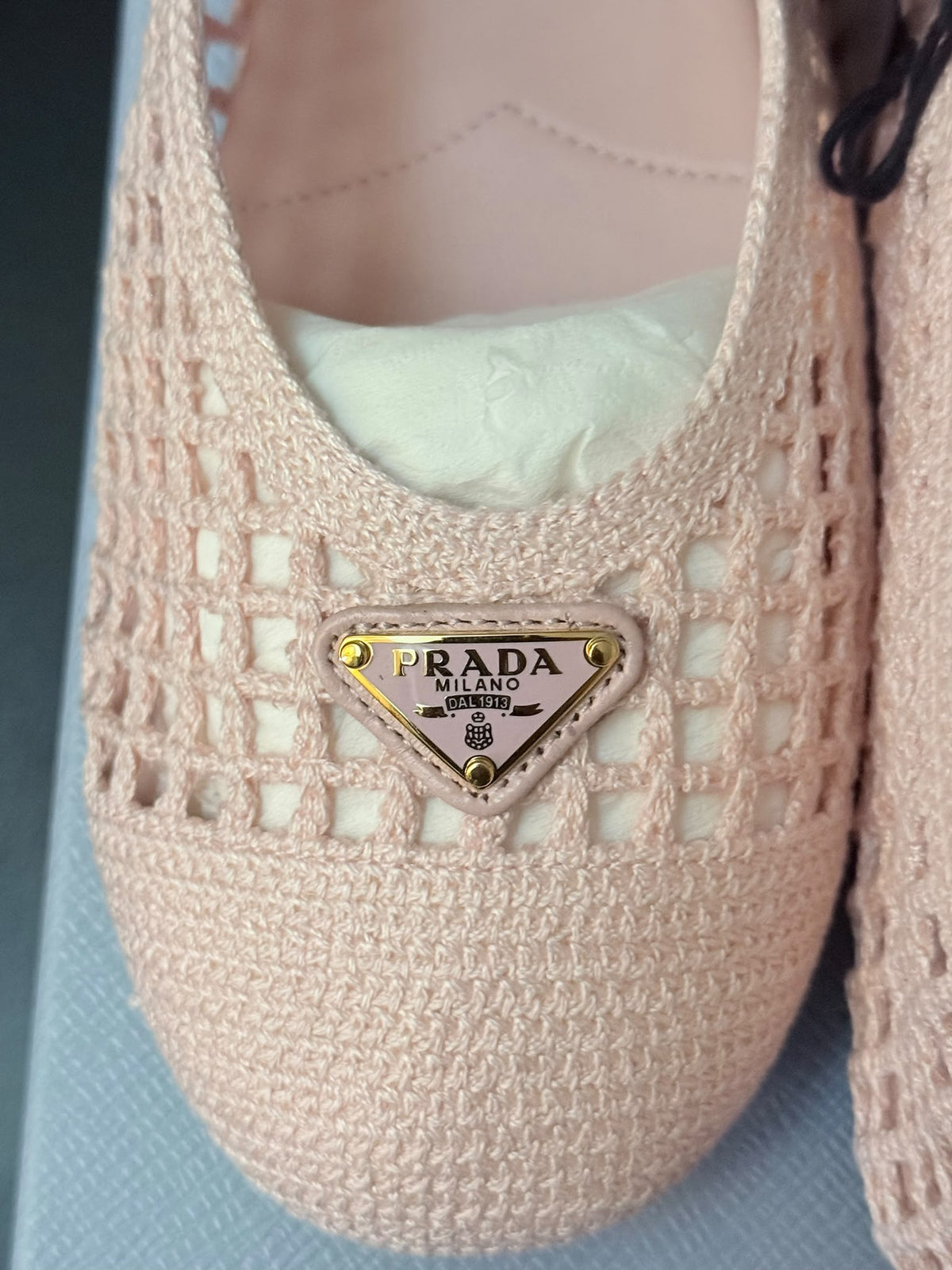 Prada ballerine rosa in crochet