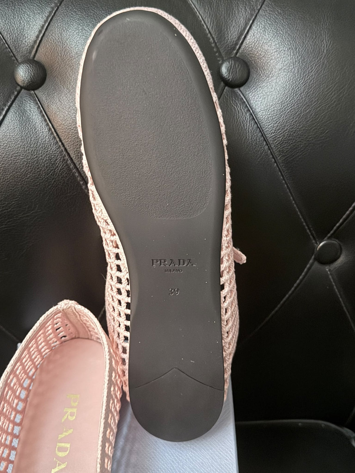 Prada ballerine rosa in crochet