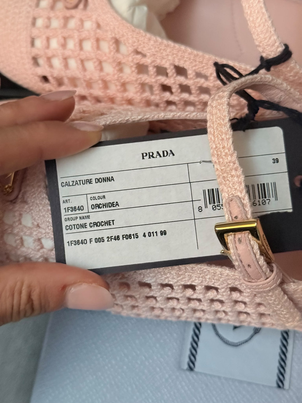 Prada ballerine rosa in crochet
