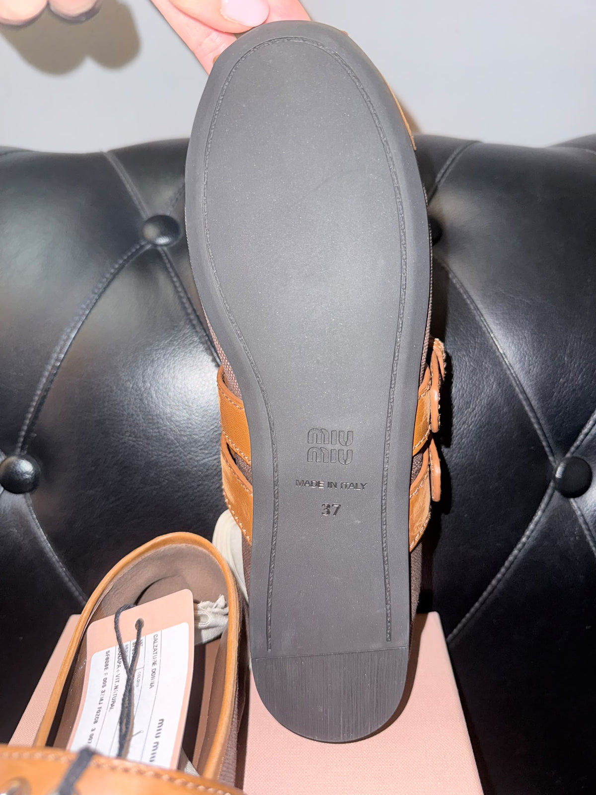 Miu miu ballerine marrone e cuoio