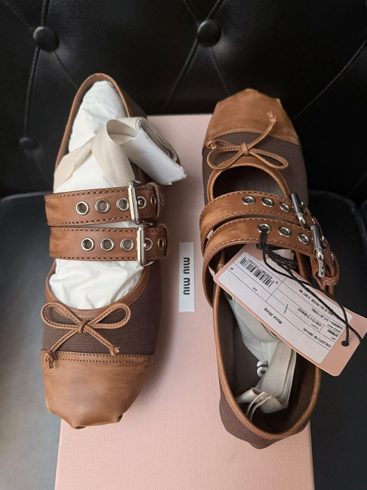 Miu miu ballerine marrone e cuoio