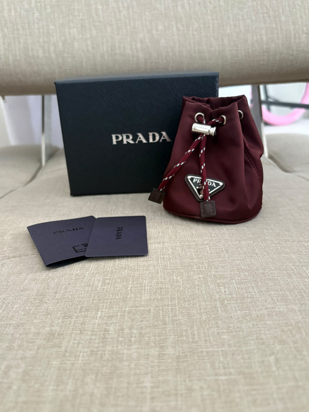 Prada mini pouch bordeaux