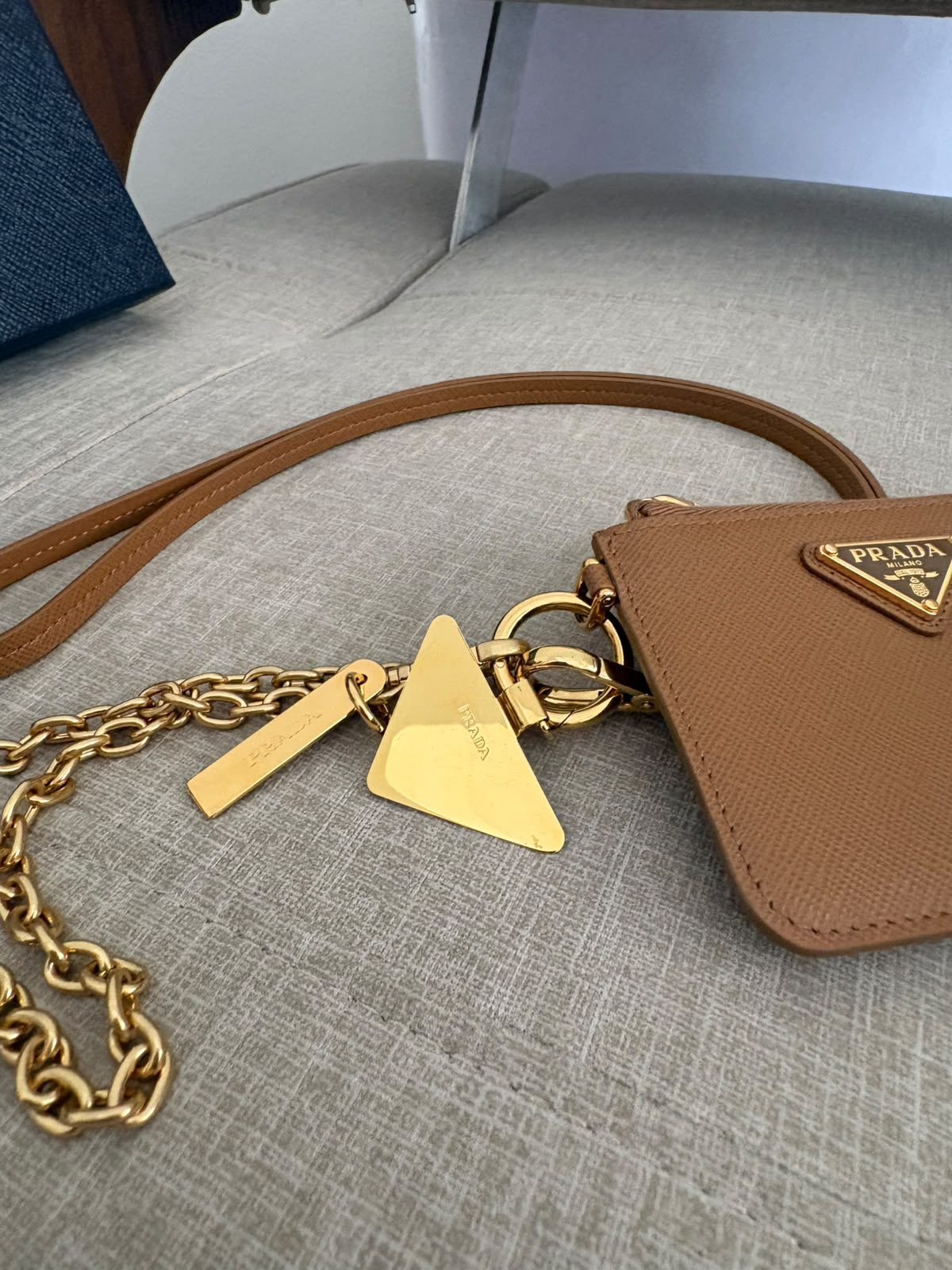 Prada portacarte in pelle Saffiano - marrone