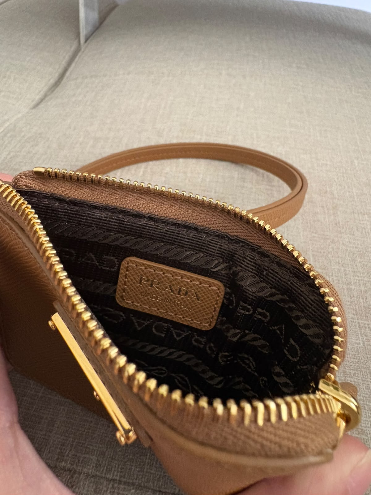 Prada portacarte in pelle Saffiano - marrone