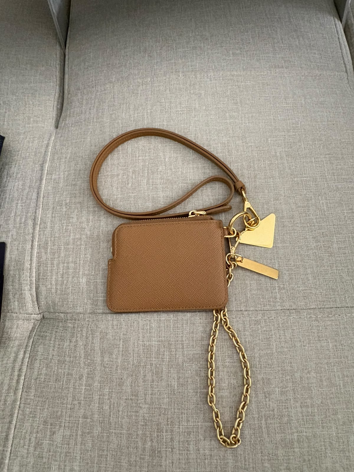 Prada portacarte in pelle Saffiano - marrone
