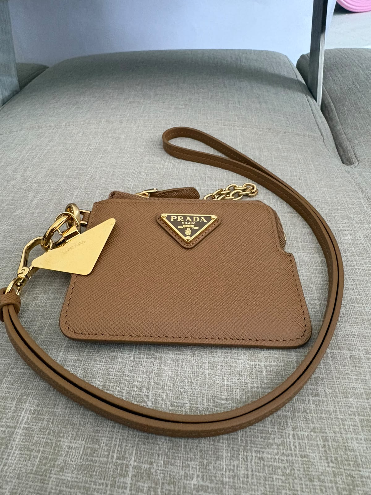 Prada portacarte in pelle Saffiano - marrone