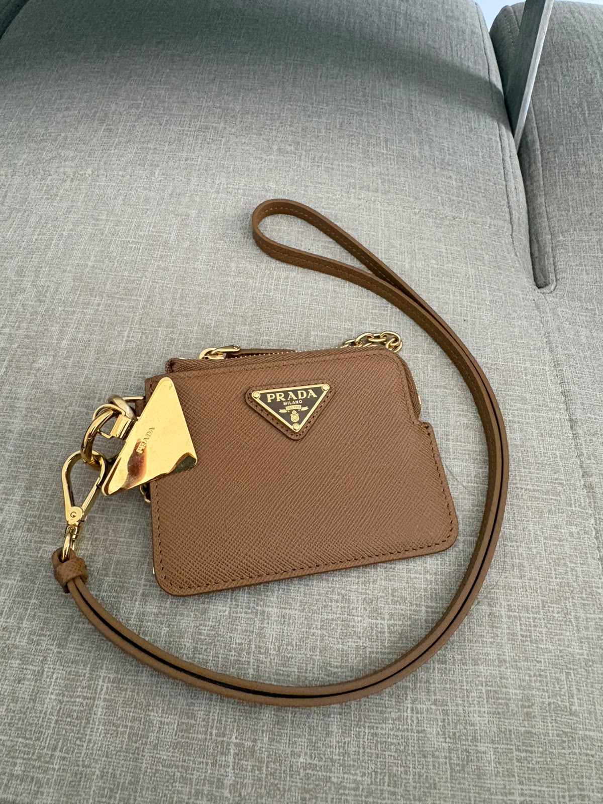 Prada portacarte in pelle Saffiano - marrone