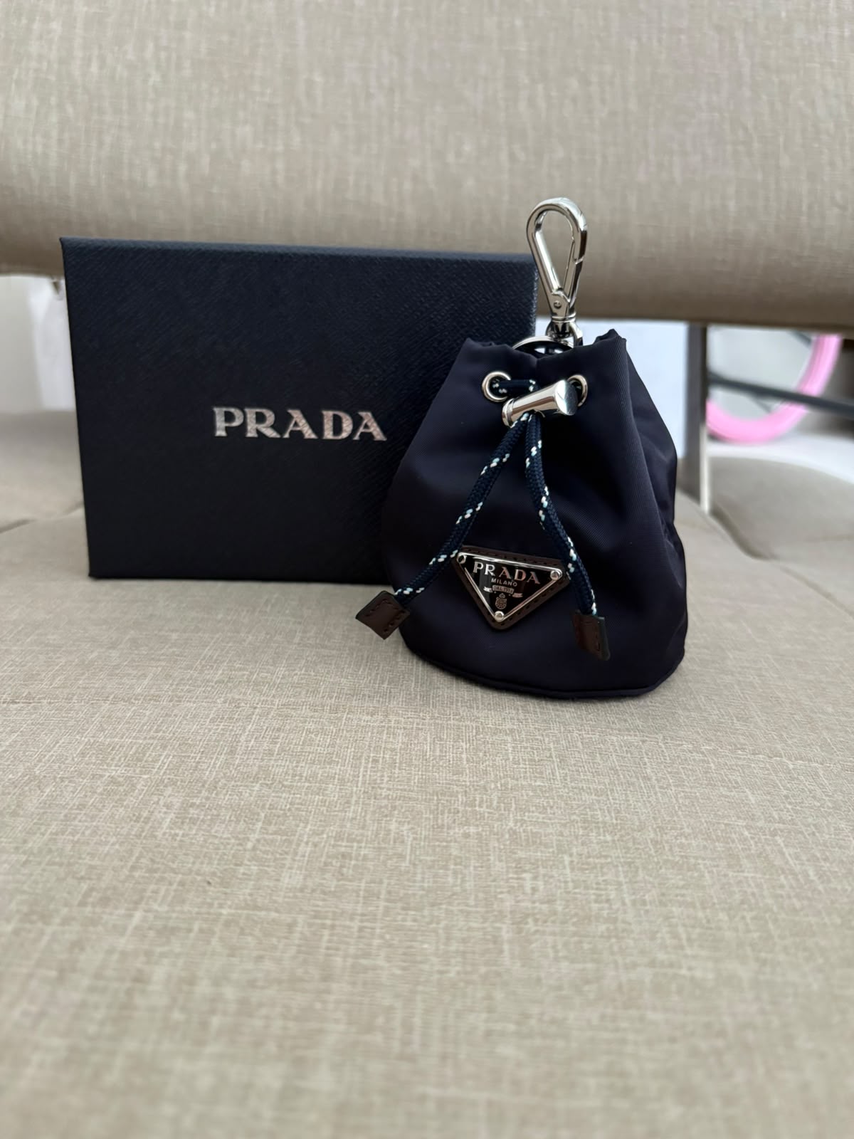 Prada mini pouch blue