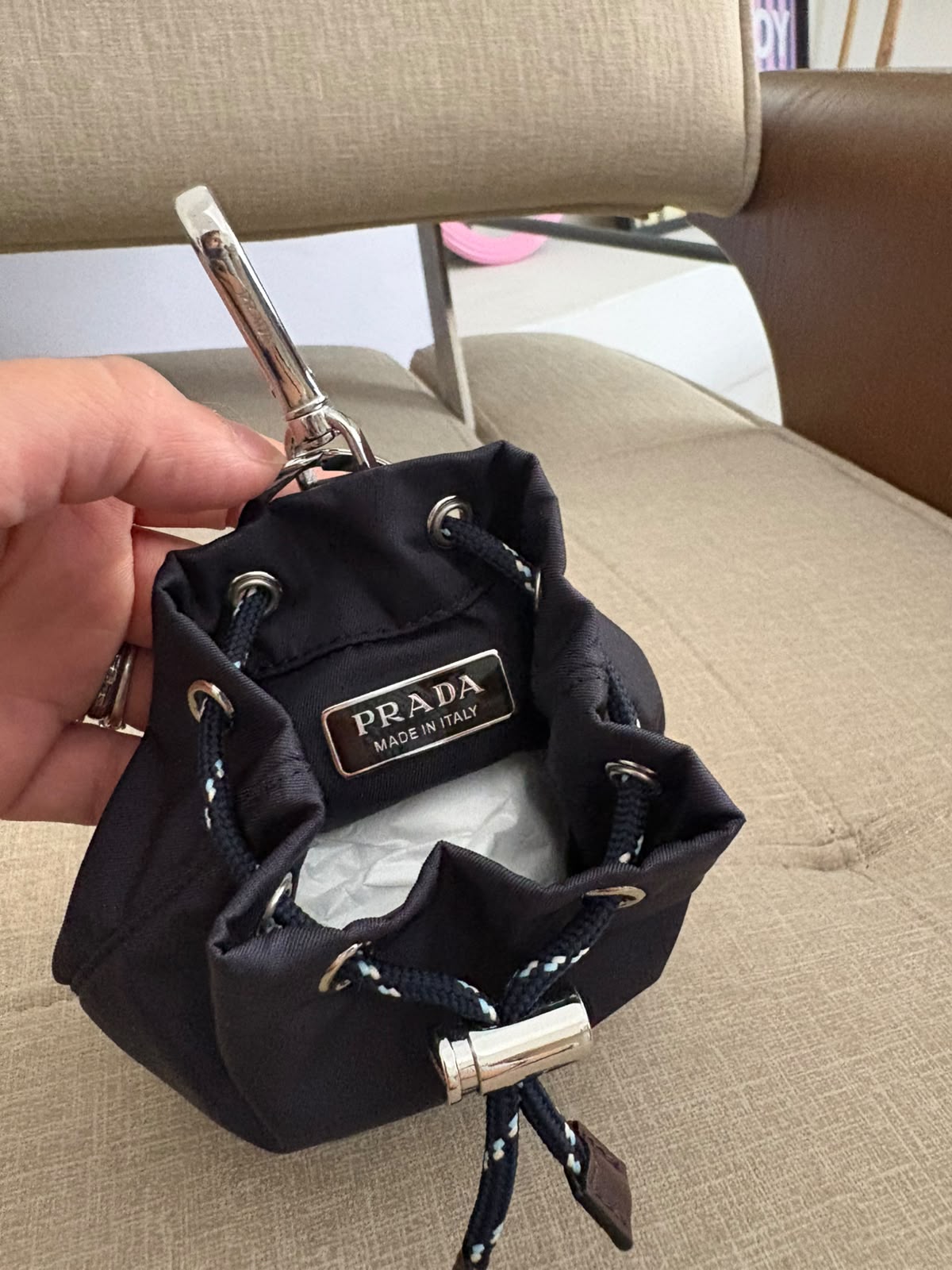 Prada mini pouch blue