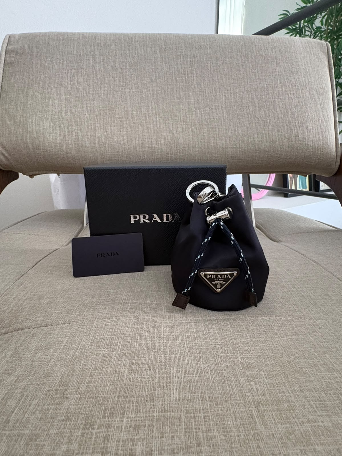 Prada mini pouch blue