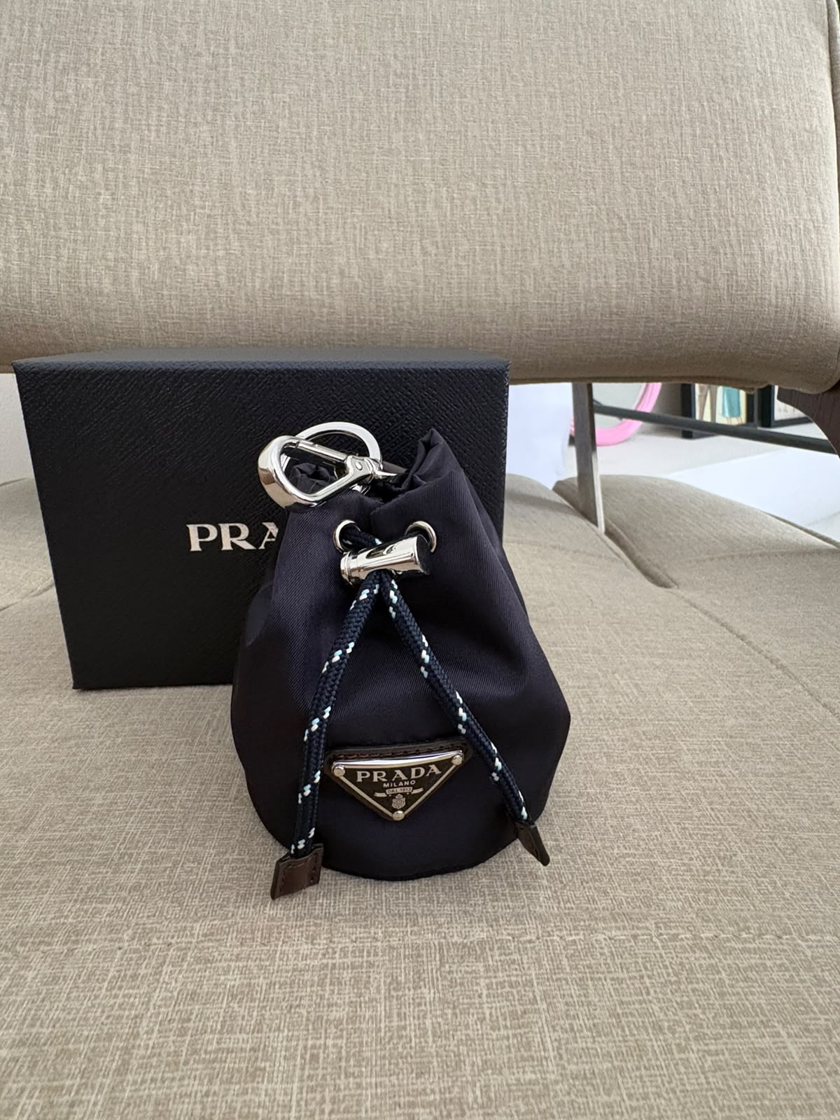Prada mini pouch blue