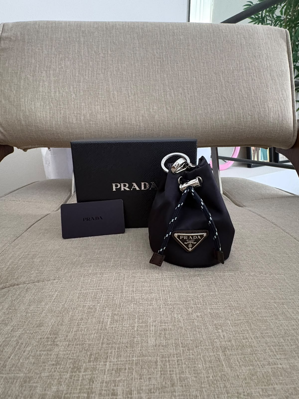 Prada mini pouch blue