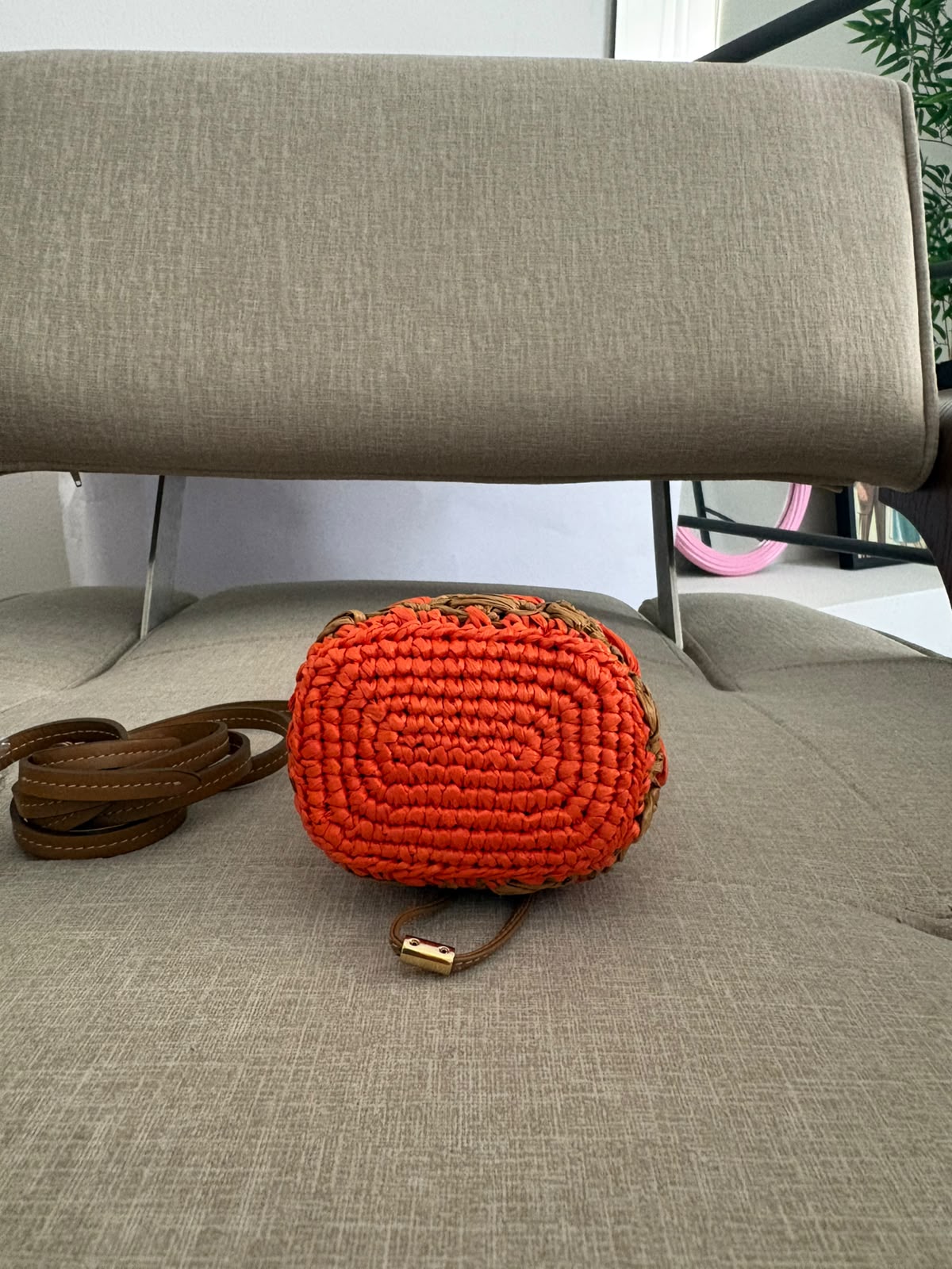 Prada mini pouch- arancione e caramello