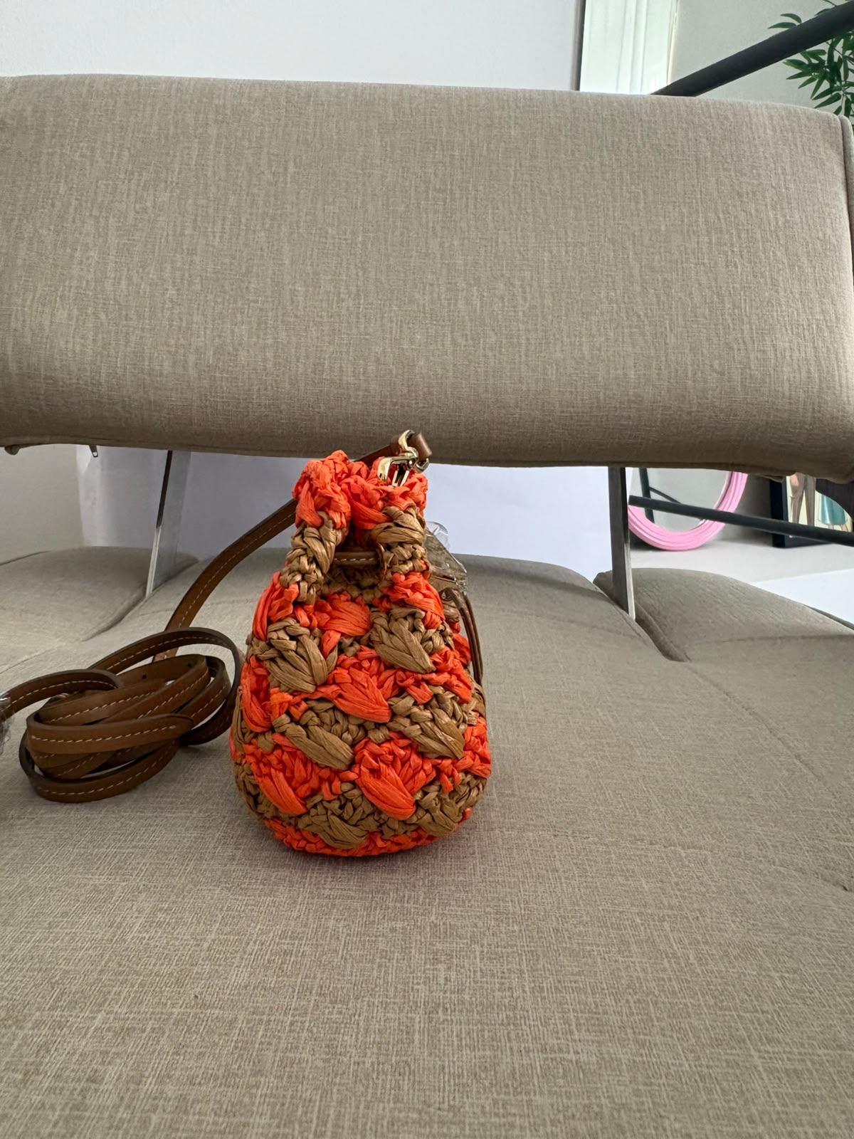 Prada mini pouch- arancione e caramello