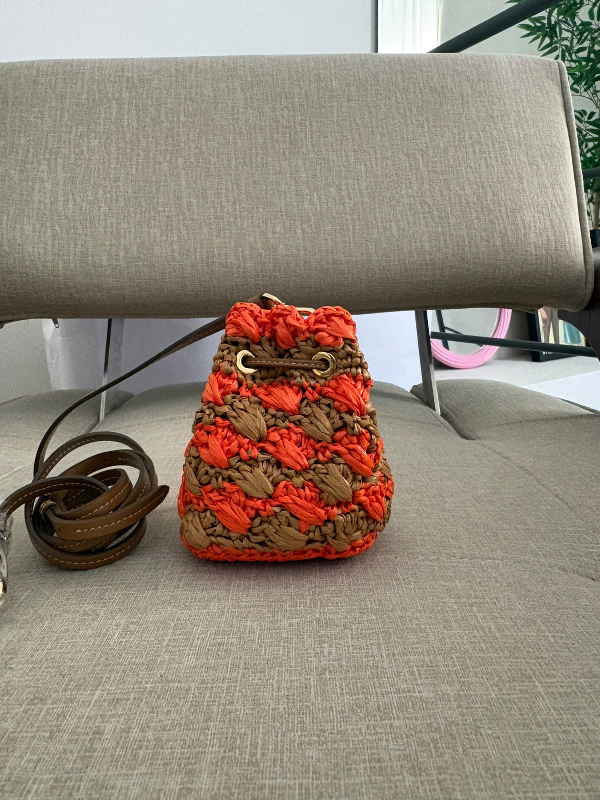 Prada mini pouch- arancione e caramello