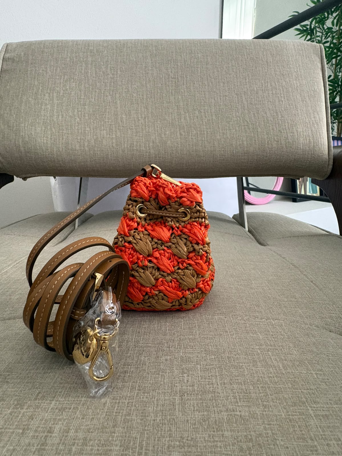 Prada mini pouch- arancione e caramello