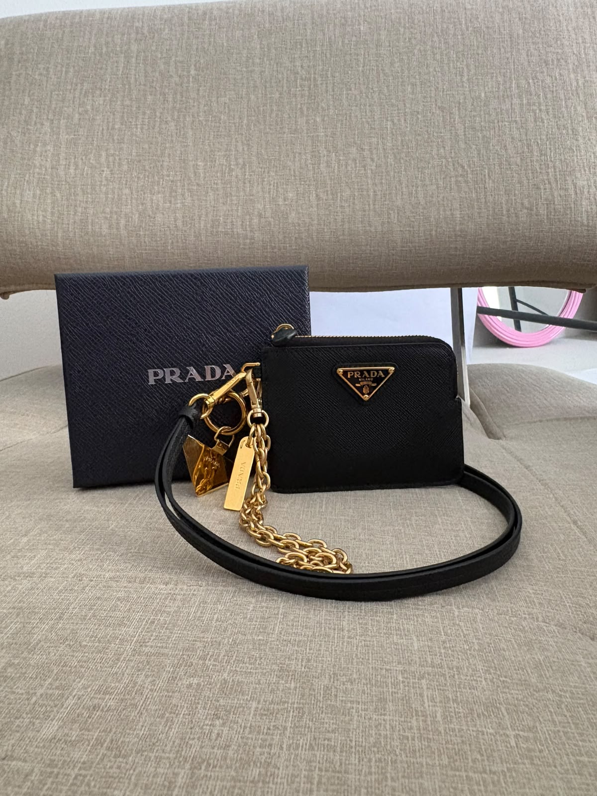 Prada portacarte in pelle Saffiano - nero