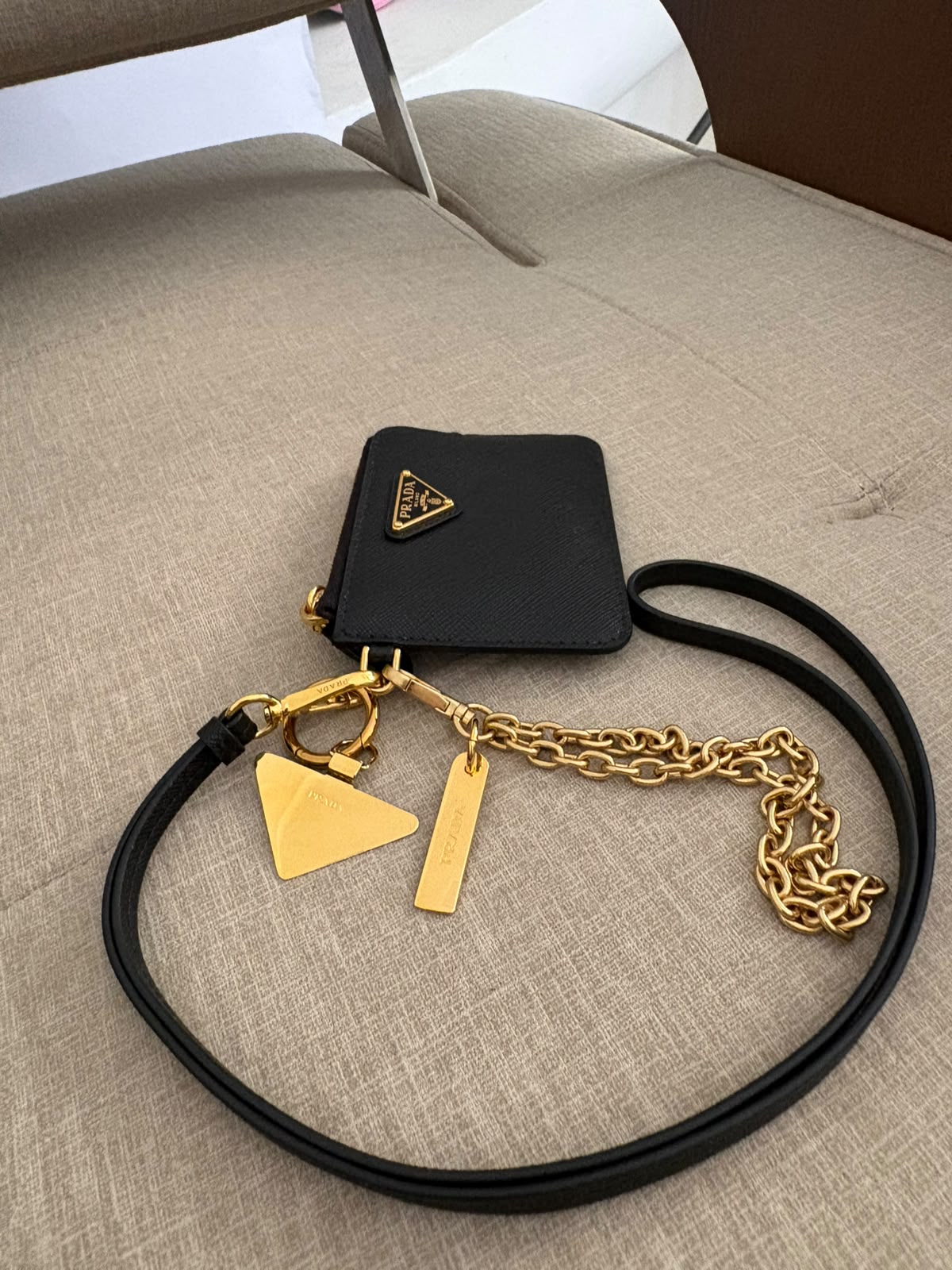 Prada portacarte in pelle Saffiano - nero